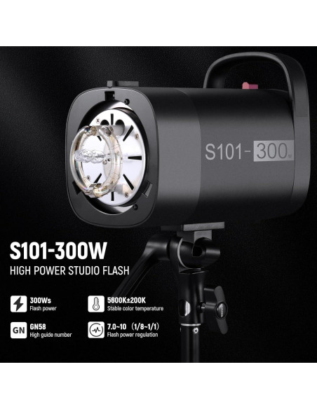 Kit de Luz de Flash Monolight NEEWER S101-300W 5600K 2 Unidades