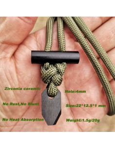 Collar Iniciador de Fuego BSGB Cerámica Negra Paracord 550 2