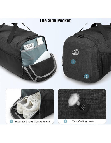 Mochila Duffle 3-en-1 G4Free 45L con Compartimento para Zapatos