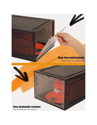 Caja Organizadora de Sombreros SCAVATA 6 Paquetes Apilables