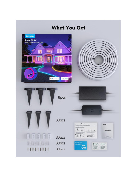 Luces de Cuerda Neón Govee 10m RGBIC IP67 para Exterior