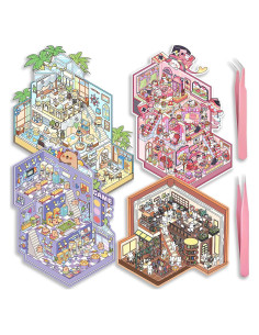 Set de Pegatinas 3D DIY MHBEW - Escenas Creativas para Niños y Adultos