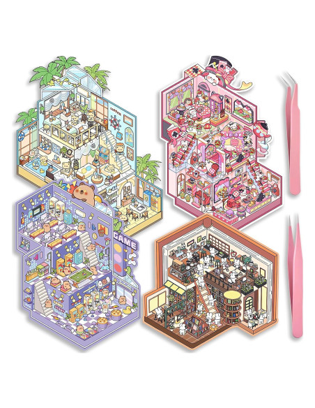 Set de Pegatinas 3D DIY MHBEW - Escenas Creativas para Niños y Adultos