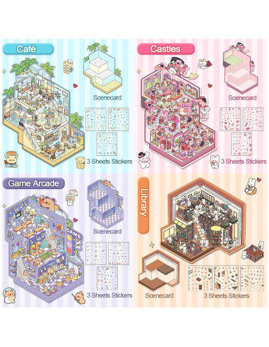 Set de Pegatinas 3D DIY MHBEW - Escenas Creativas para Niños y Adultos
