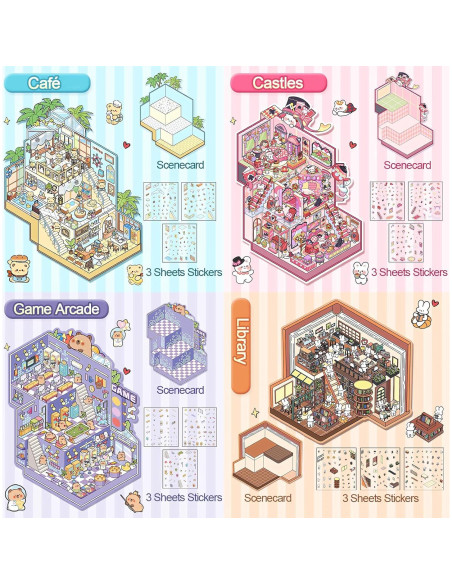Set de Pegatinas 3D DIY MHBEW - Escenas Creativas para Niños y Adultos