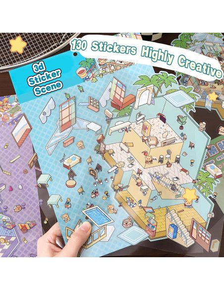 Set de Pegatinas 3D DIY MHBEW - Escenas Creativas para Niños y Adultos