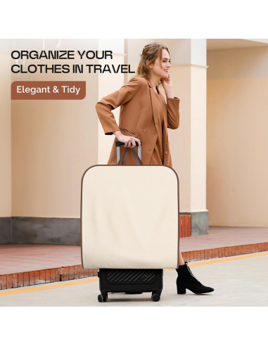 Bolsa de Ropa Plegable Misslo 60" Beige para Viaje y Almacenamiento