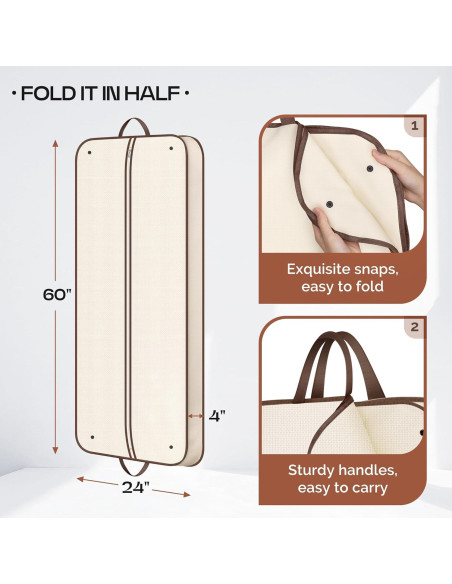 Bolsa de Ropa Plegable Misslo 60" Beige para Viaje y Almacenamiento