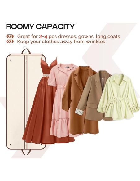 Bolsa de Ropa Plegable Misslo 60" Beige para Viaje y Almacenamiento