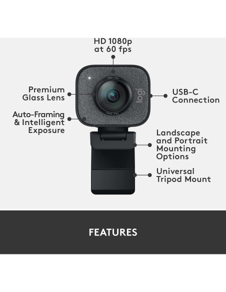 Webcam Logitech StreamCam Full HD 1080p 60 fps - Grafito