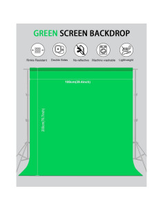 Fondo de Pantalla Verde PULUZ 1x2m con 4 Abrazaderas para Fotografía 2