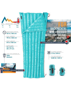 Saco de Dormir ZOOOBELIVES Alplive T400 0-10C 765g Doble 2