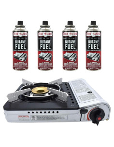 Estufa Portátil de Butano Chef Master 90235 12000 BTU con Combustible