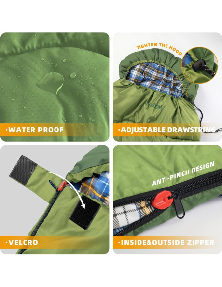 Saco de dormir Kanyak 0C para camping y senderismo unisex