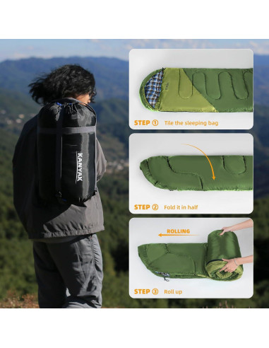 Saco de dormir Kanyak 0C para camping y senderismo unisex