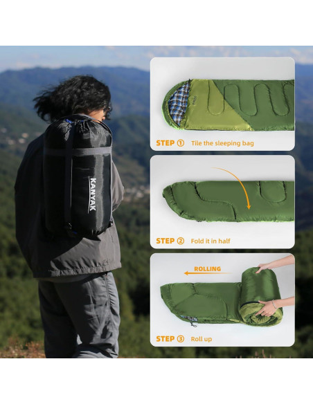 Saco de dormir Kanyak 0C para camping y senderismo unisex
