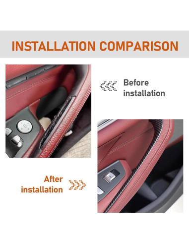 Pack 2 Cubiertas Manijas Internas Puerta BMW Yumfugu Carbono