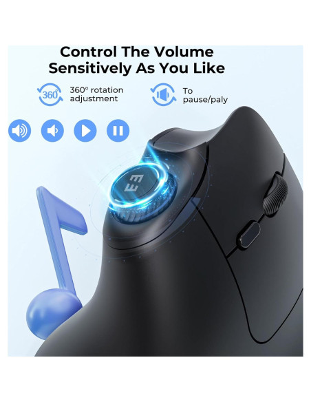 Ratón Ergonómico Inalámbrico Seenda MOU-302 Negro USB/Bluetooth