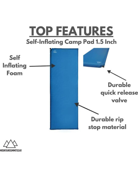 Colchoneta de Camping Autoinflable MOUNTAIN SUMMIT GEAR 3.81 cm