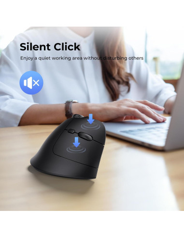 Ratón Ergonómico Inalámbrico Seenda MOU-302 Negro USB/Bluetooth