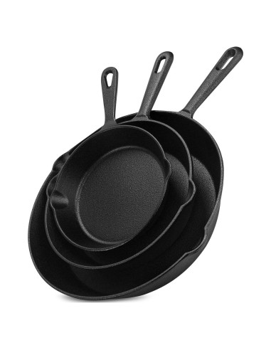 Juego de Sartenes de Hierro Fundido Utopia Kitchen 3 Pzas 20-25 cm