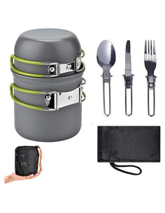 Juego de ollas y sartenes para camping JIAOLUOLI 1-2 personas