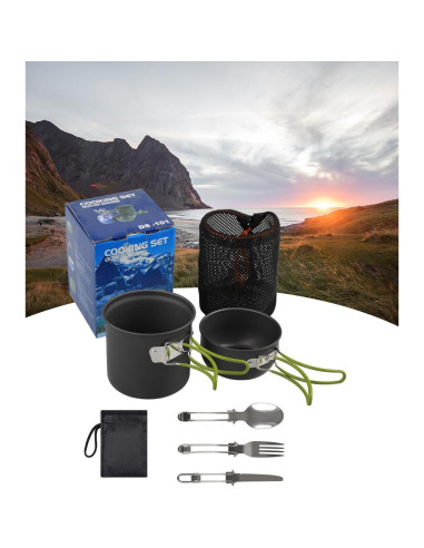 Juego de ollas y sartenes para camping JIAOLUOLI 1-2 personas