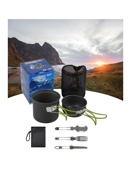 Juego de ollas y sartenes para camping JIAOLUOLI 1-2 personas