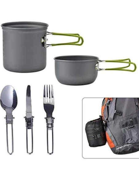 Juego de ollas y sartenes para camping JIAOLUOLI 1-2 personas