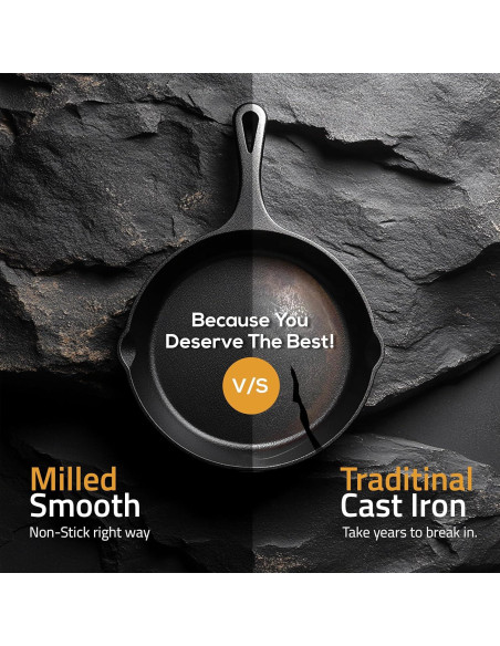 Juego de Sartenes de Hierro Fundido Utopia Kitchen 3 Pzas 20-25 cm