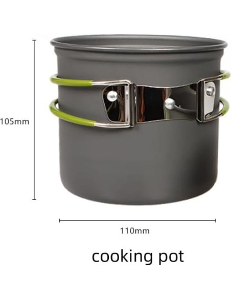 Juego de ollas y sartenes para camping JIAOLUOLI 1-2 personas