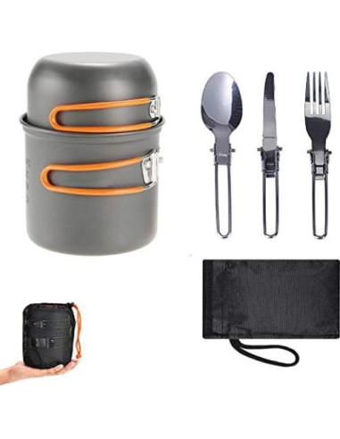 Juego de ollas y sartenes para camping JIAOLUOLI 1-2 personas