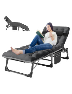 Cama de Camping Plegable LILYPELLE Negra 191x68 cm Alta Resistencia