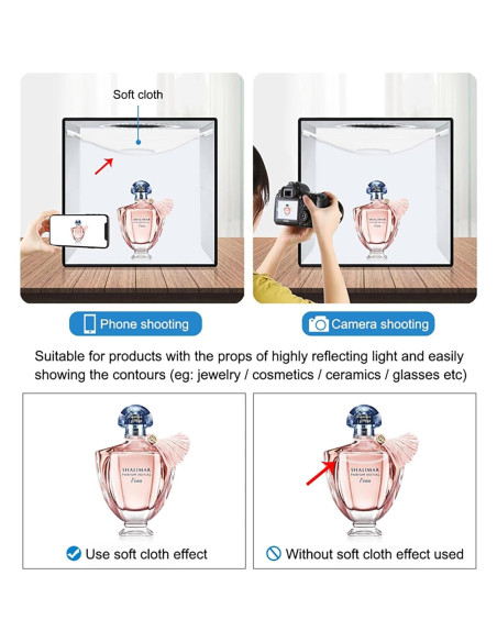 Caja de Luz de Estudio Fotográfico JXGZCAN 25.4cm LED 96 luces