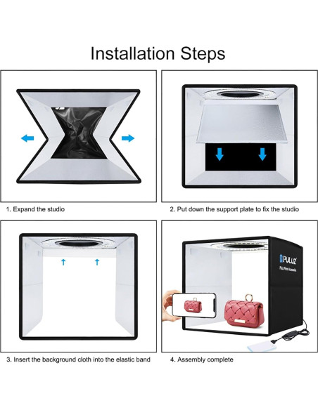 Caja de Luz de Estudio Fotográfico JXGZCAN 25.4cm LED 96 luces