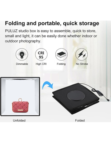 Caja de Luz de Estudio Fotográfico JXGZCAN 25.4cm LED 96 luces