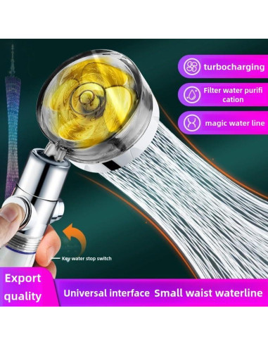 Ducha de Mano Alta Presión xfbbchh Cromo 360 con Filtro