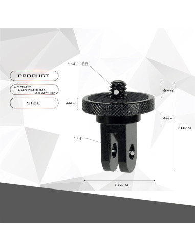Adaptador de Montaje de Cámara Liveda 1/4-20 Aluminio 2pcs
