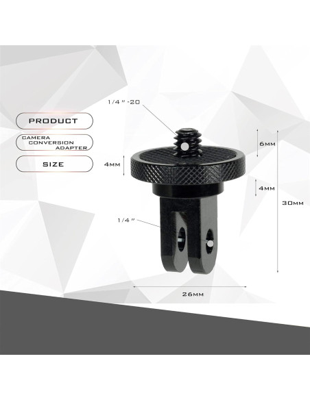 Adaptador de Montaje de Cámara Liveda 1/4-20 Aluminio 2pcs