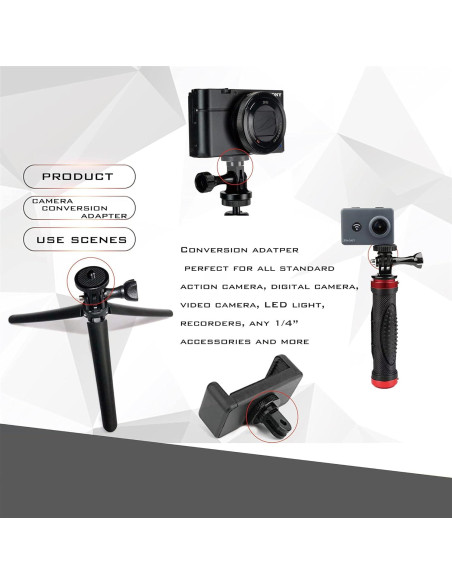 Adaptador de Montaje de Cámara Liveda 1/4-20 Aluminio 2pcs