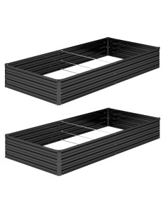 Kit de Cama de Jardín Elevada DIIYIV 243.84x121.92x30.48 cm Negro