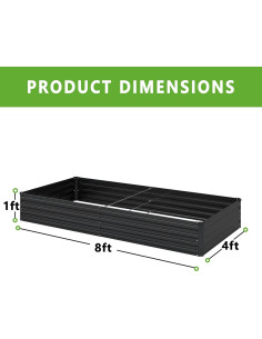 Kit de Cama de Jardín Elevada DIIYIV 243.84x121.92x30.48 cm Negro 2
