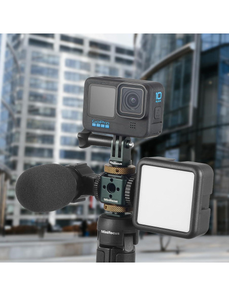 Adaptador de zapata fría MINIFOCUS S5211 para GoPro y cámaras