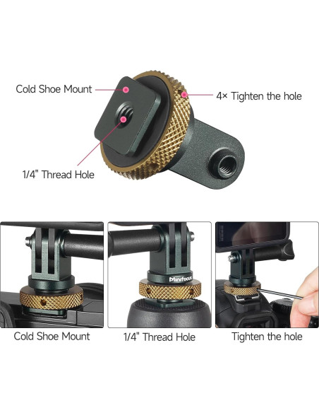 Adaptador de zapata fría MINIFOCUS S5211 para GoPro y cámaras