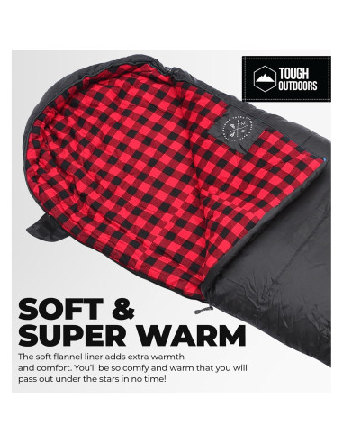 Saco de dormir Tough Outdoors XL 4 estaciones 15-50F