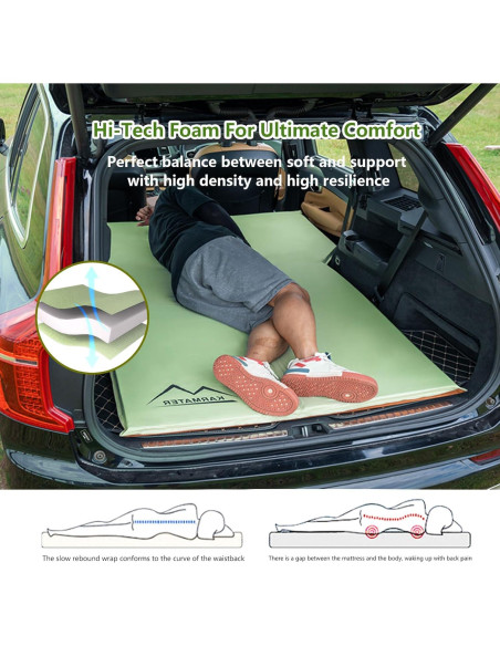 Colchón Autoinflable M KARMATER para SUV 185x132 cm Espuma Memoria