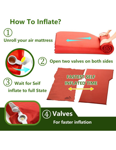 Colchón Autoinflable M KARMATER para SUV 185x132 cm Espuma Memoria