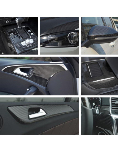 Vinilo de Fibra de Carbono LZLRUN 5D 0.30m x 1.52m para Autos