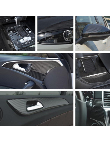 Vinilo de Fibra de Carbono LZLRUN 5D 0.30m x 1.52m para Autos