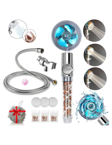 Cabezal de Ducha Filtrado Besititli Alta Presión 150 cm Azul